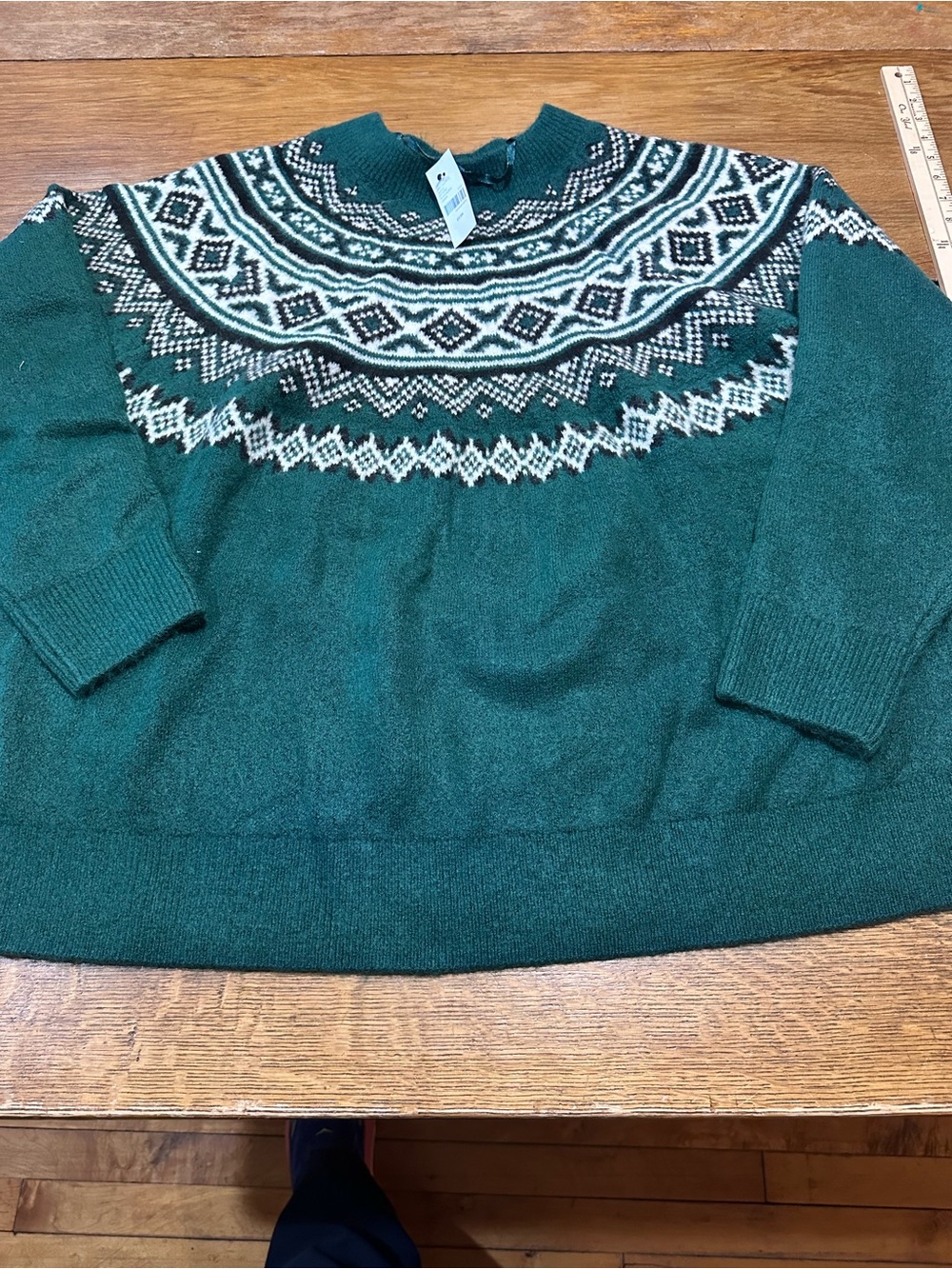 Lane Bryant Green Fair Isle Yoke Sweater NWT sz 22/24